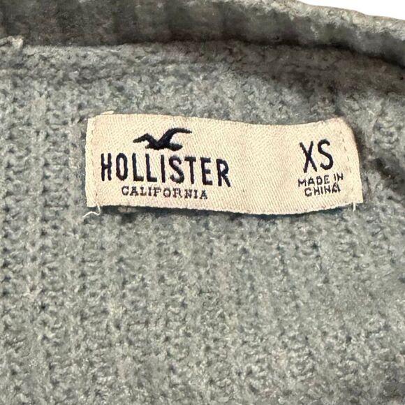 Hollister Crewneck Oversized Striped Sweater Blue Gray XS Juniors - Picture 6 of 8
